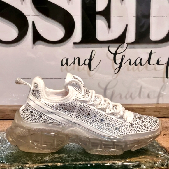 Steve Madden Maxima Rhinestone-Trim Sneakers Wmns 4 - Picture 1 of 7
